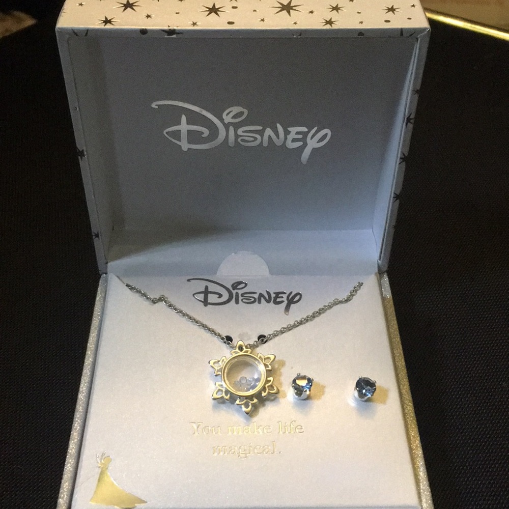 Disney Frozen Snowflake Necklace Earring set